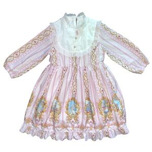 Alice In Wonderland Pink Lace Frills Princess Dainty Cute Party Girl 8-10 (M-L)